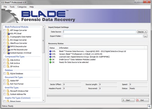 Digital Detective Software - Blade Professional - Forensic Data Recovery